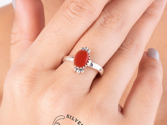 Dainty Birthstone Ring, 925 Sterling Silver Ring, Everyday Jewelry, Gemstone Ring, Minimalist Ring