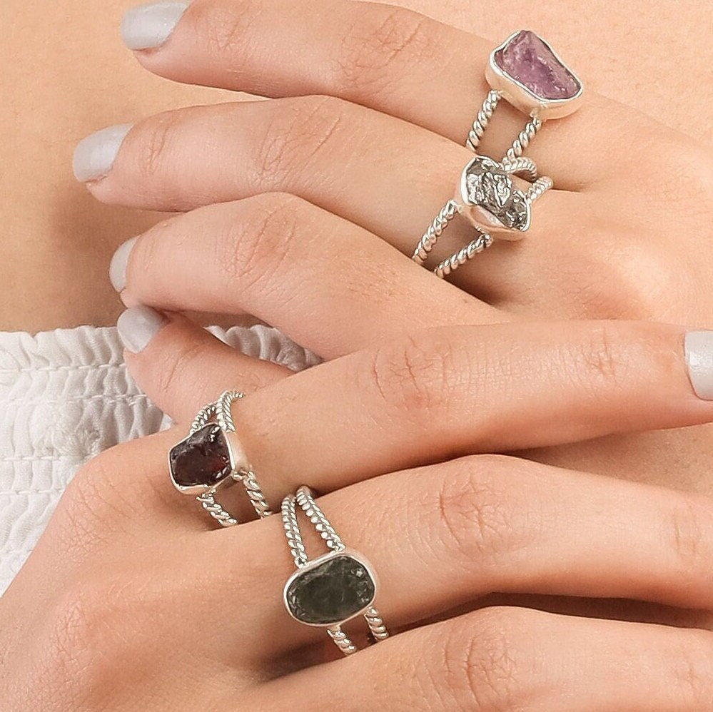 925 Sterling Silver, All Birthstone Boho Ring, Handmade Jewelry, Birthstones, Engagement Ring