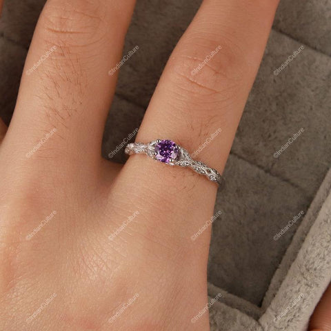 African Amethyst Ring, Gemstone Ring, Purple Statement Ring, 925 Sterling Silver Jewelry, Anniversary Gift, Ring For Her