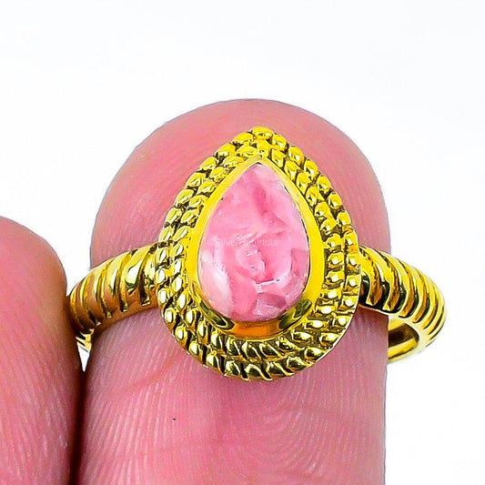 Gift For Her Natural Rhodochrosite Band Ring Size 8 925 Silver