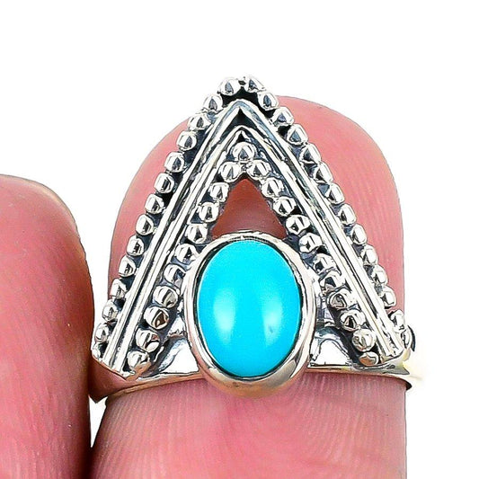 Natural Arizona Turquoise Gemstone Cluster Ring Size 7 925 Silver