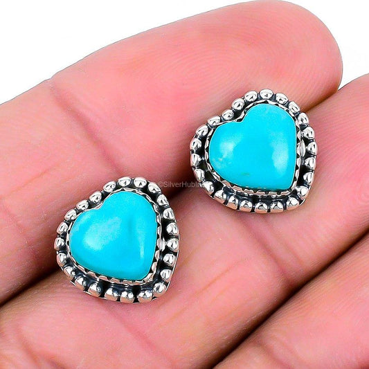 Natural Arizona Turquoise Gemstone 925 Silver Drop & Dangle Earrings For Girls