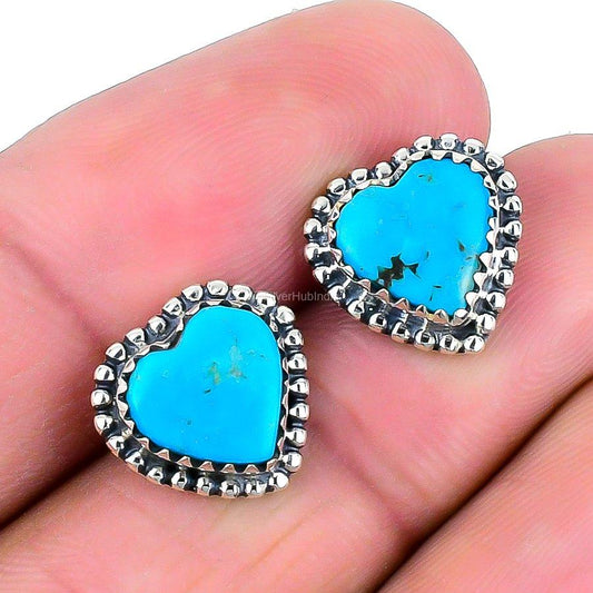 Gift For Her Natural Arizona Turquoise Drop & Dangle Earrings 925 Silver