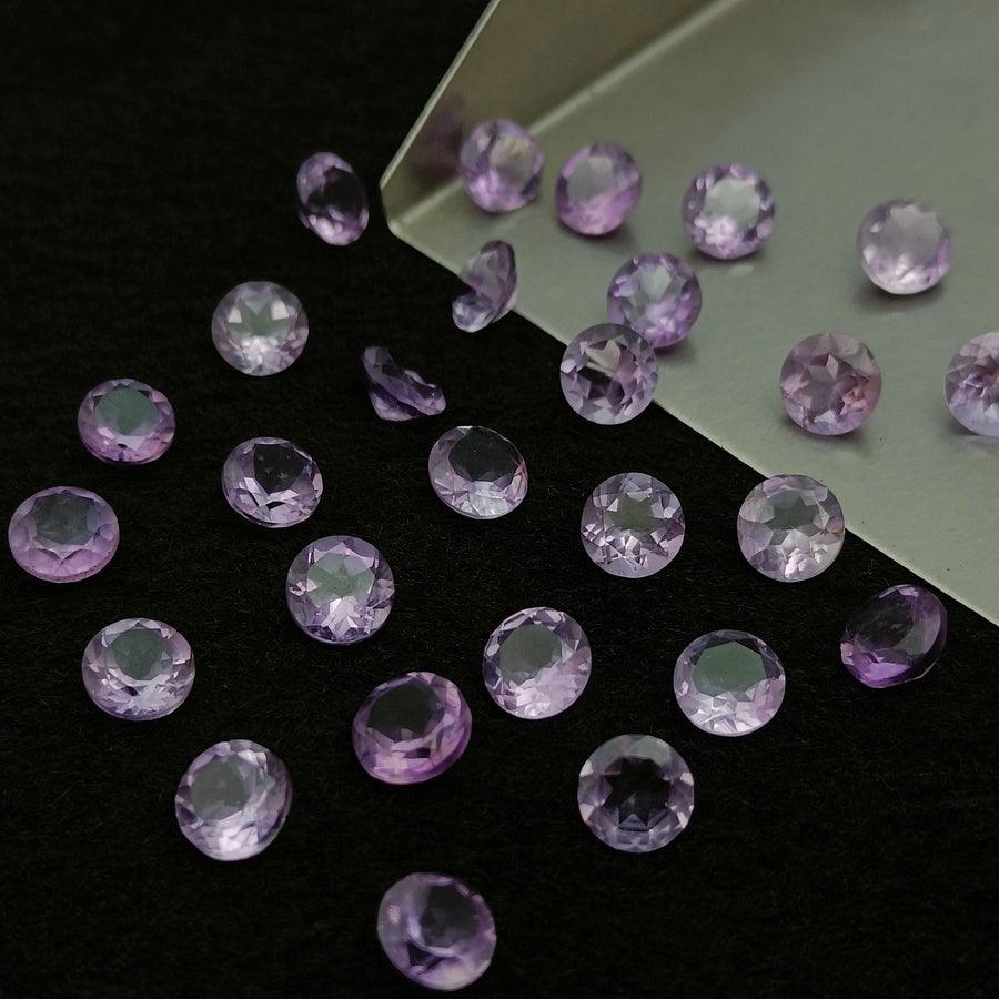 Natural Amethyst Cut Round Shape Calibrated | Cut Gemstone Healing Crystal | Raw Gemstone for Jewelry making | Unique Gemstone Cut SB-26 - Silverhubjewels