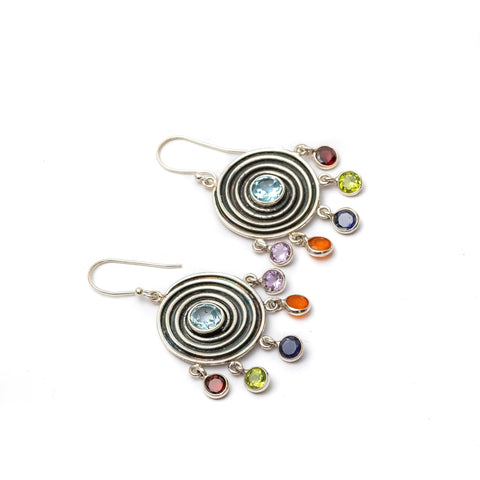 multi-colored gemstone earrings