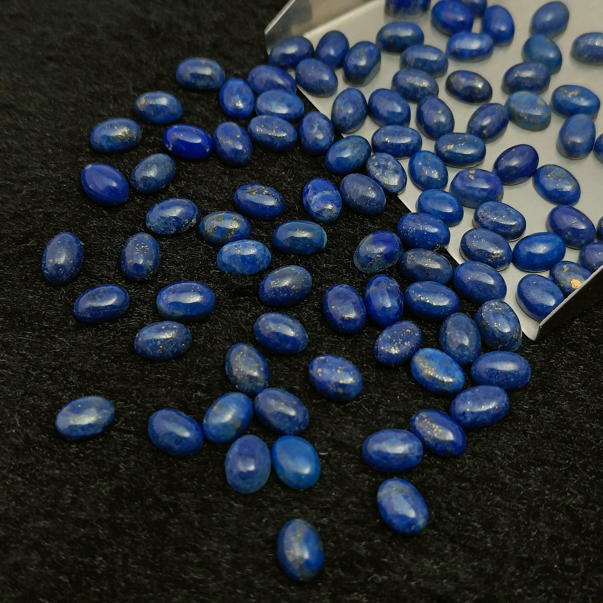Natural Lapis Lazuli Oval Shape Calibrated | Cabochon Gemstone Healing Crystal | Raw Gemstone for Jewelry making | Unique Gemstone Cabochon - Silverhubjewels
