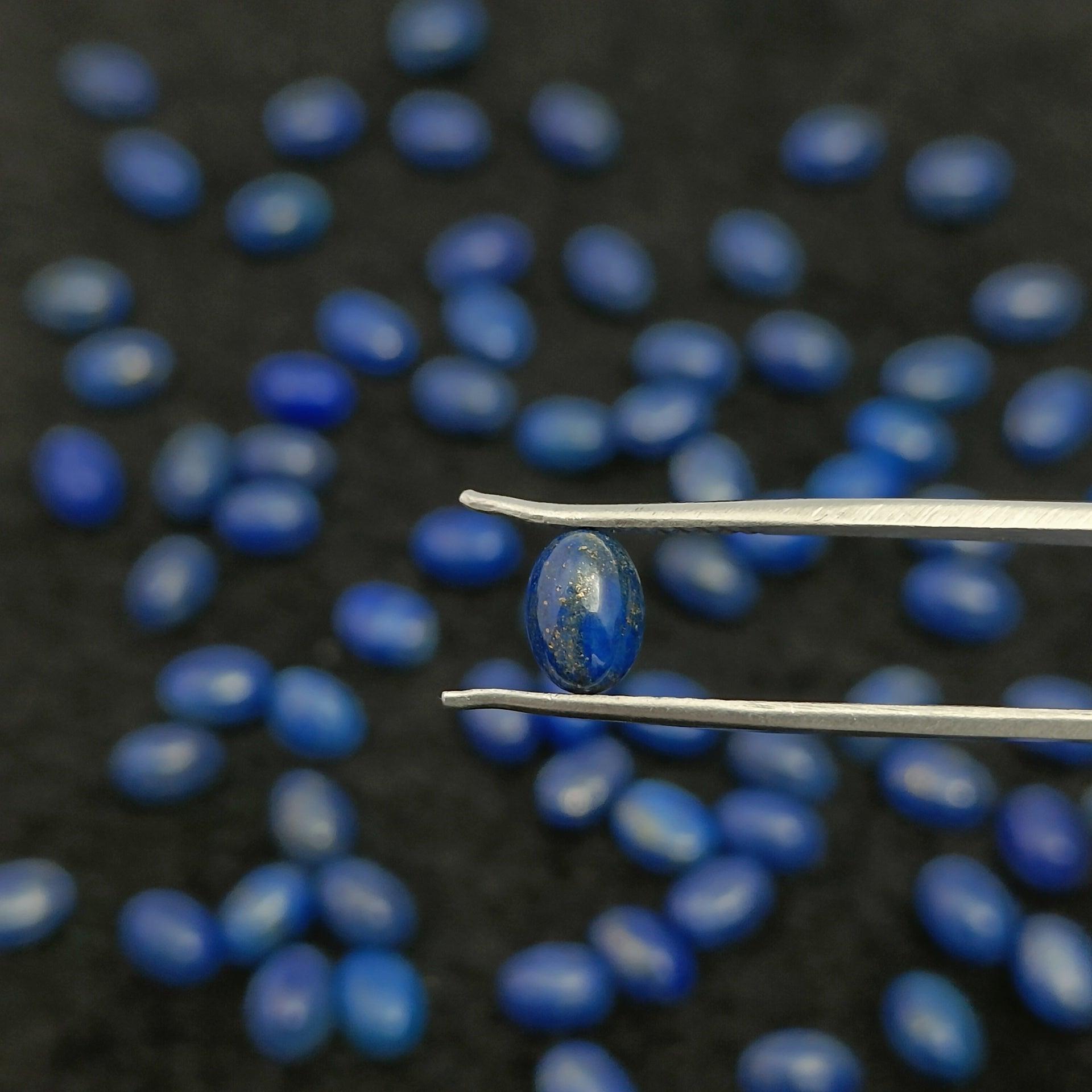Natural Lapis Lazuli Oval Shape Calibrated | Cabochon Gemstone Healing Crystal | Raw Gemstone for Jewelry making | Unique Gemstone Cabochon - Silverhubjewels