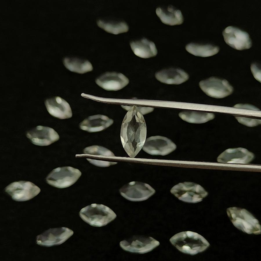 Natural Green Amethyst Cut Marquise Shape Calibrated | Cut Gemstone Healing Crystal | Raw Gemstone for Jewelry making | Unique Gemstone Cut SB-92 - Silverhubjewels