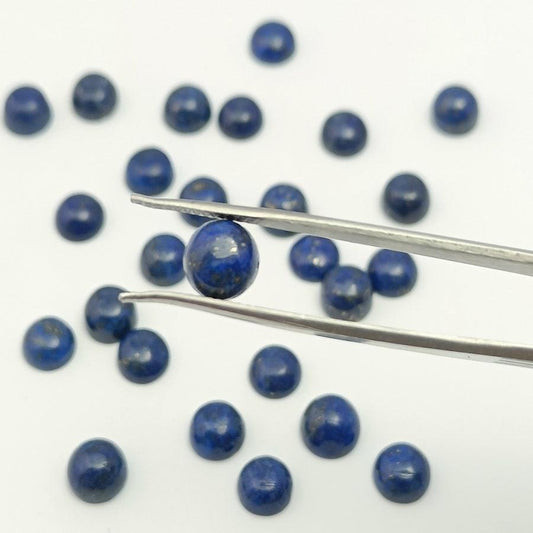 Natural Lapis Lazuli Round Shape Calibrated | Cabochon Gemstone Healing Crystal | Raw Gemstone for Jewelry making | Unique Gemstone Cabochon - Silverhubjewels