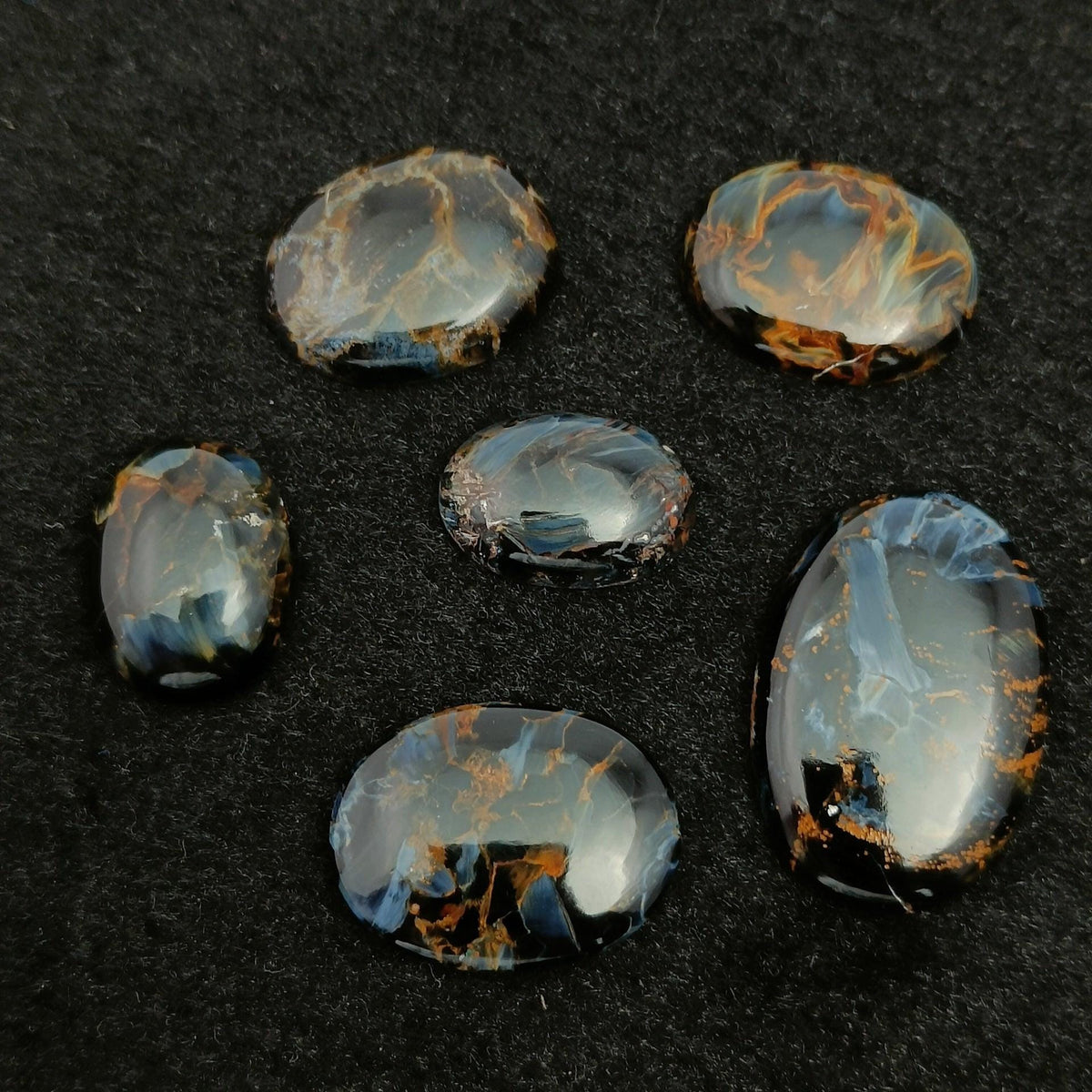 Natural Pietersite Oval Shape Calibrated | Cabochon Gemstone Healing Crystal | Raw Gemstone for Jewelry making | Unique Gemstone Cabochon - Silverhubjewels