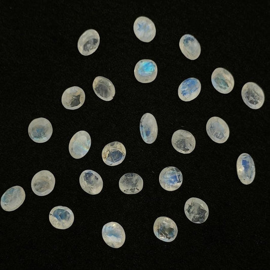 Natural Rainbow Moonstone Cut Oval Shape Calibrated | Cut Gemstone Healing Crystal | Raw Gemstone for Jewelry making | Unique Gemstone Cut - Silverhubjewels