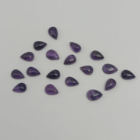 Natural Amethyst Pear Shape Calibrated | Cabochon Gemstone Healing Crystal | Raw Gemstone for Jewelry making | Unique Gemstone Cabochon SB-31 - Silverhubjewels
