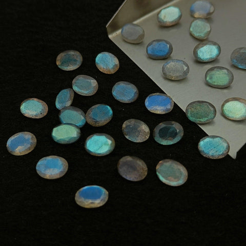 Natural Labradorite Cut Oval Shape Calibrated | Cut Gemstone Healing Crystal | Raw Gemstone for Jewelry making | Unique Gemstone Cut - Silverhubjewels