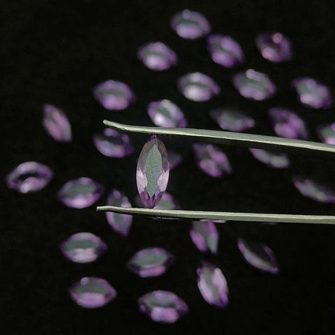 Natural Amethyst Cut Marquise Shape Calibrated | Cut Gemstone Healing Crystal | Raw Gemstone for Jewelry making | Unique Gemstone Cut SB-24 - Silverhubjewels