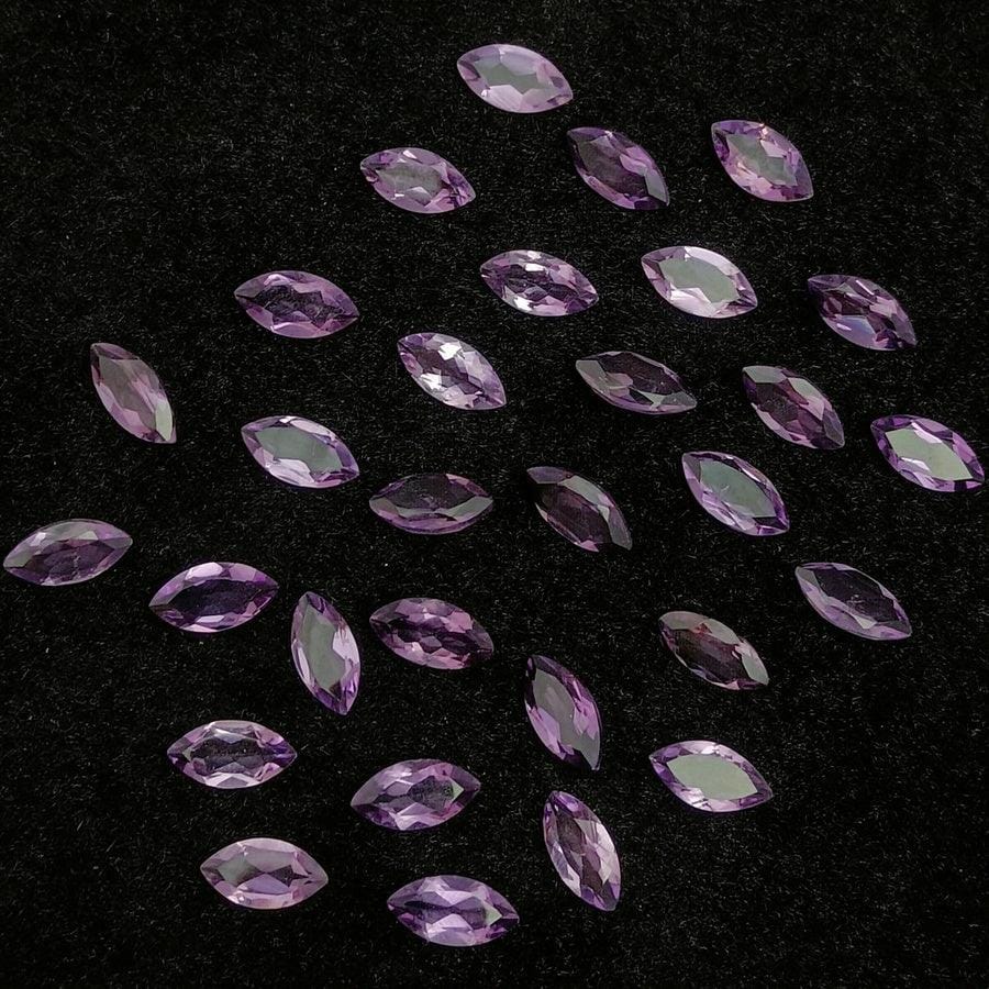 Natural Amethyst Cut Marquise Shape Calibrated | Cut Gemstone Healing Crystal | Raw Gemstone for Jewelry making | Unique Gemstone Cut SB-24 - Silverhubjewels