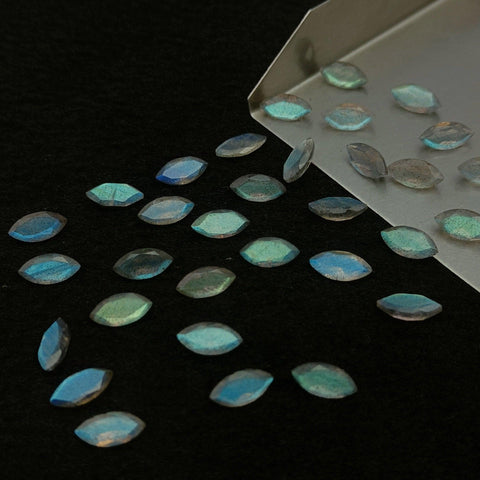 Natural Labradorite Cut Marquise Shape Calibrated | Cut Gemstone Healing Crystal | Raw Gemstone for Jewelry making | Unique Gemstone Cut - Silverhubjewels
