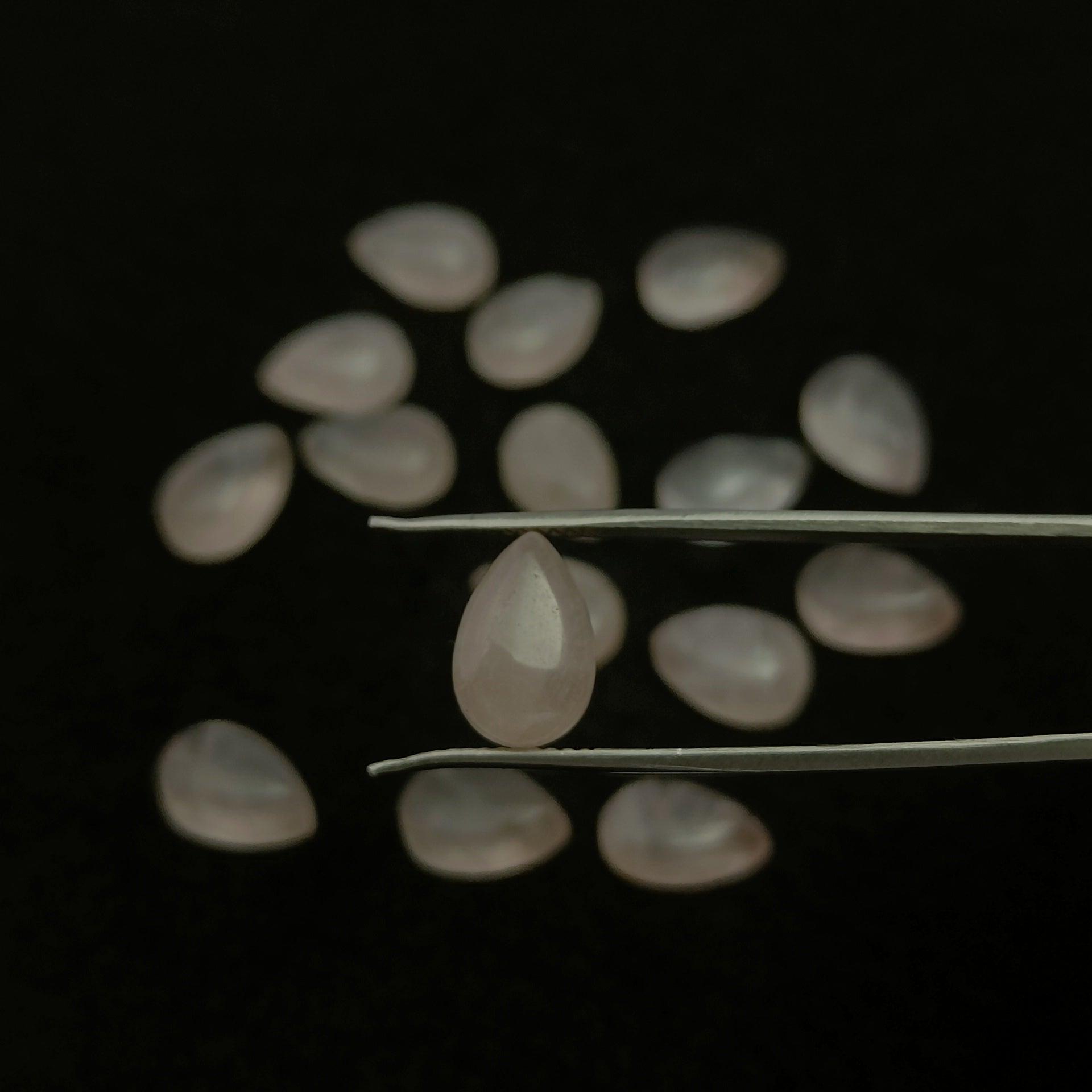 Natural Rose Quartz Pear Shape Calibrated | Cabochon Gemstone Healing Crystal | Raw Gemstone for Jewelry making | Unique Gemstone Cabochon - Silverhubjewels