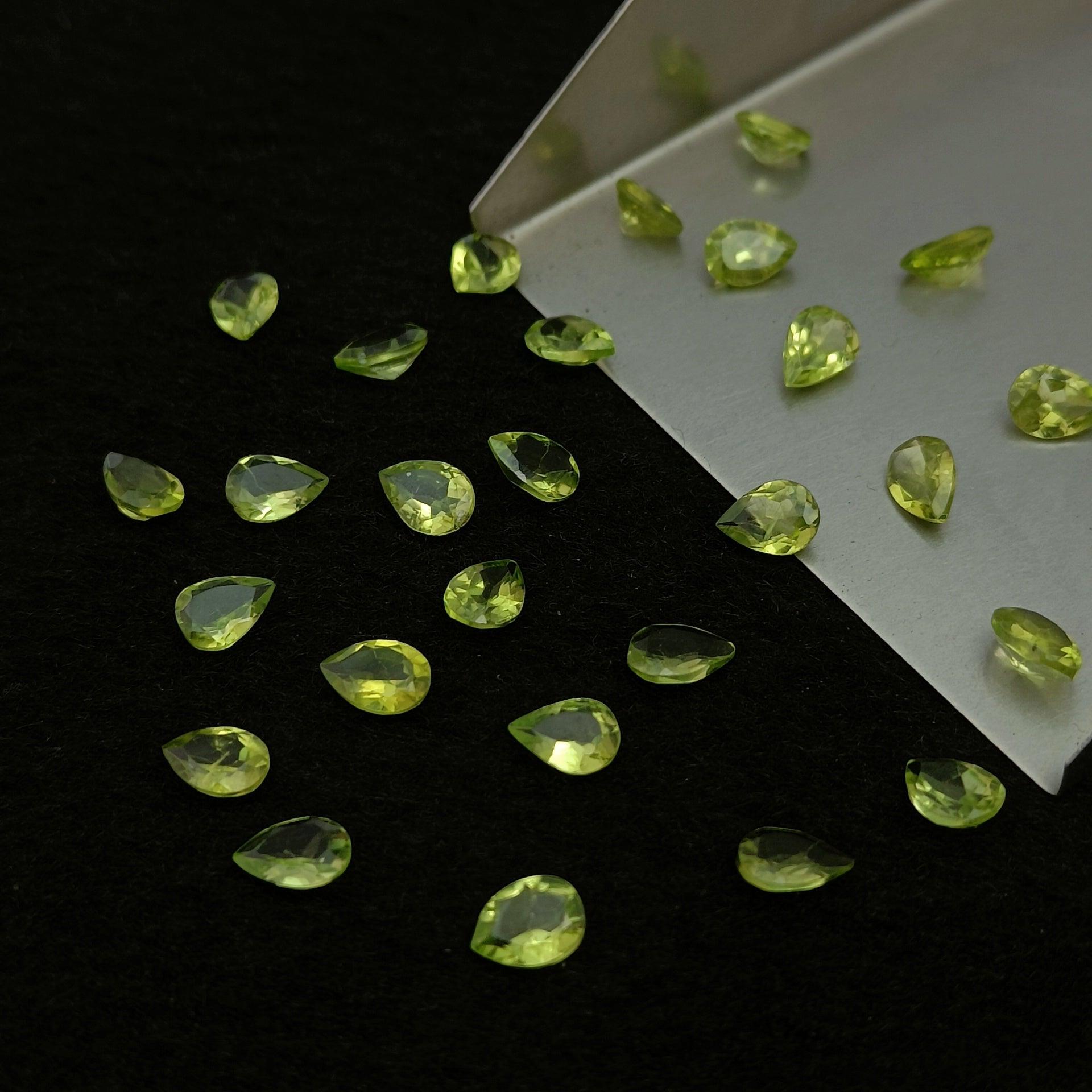 Natural Peridot Cut Pear Shape Calibrated | Cut Gemstone Healing Crystal | Raw Gemstone for Jewelry making | Unique Gemstone Cut - Silverhubjewels