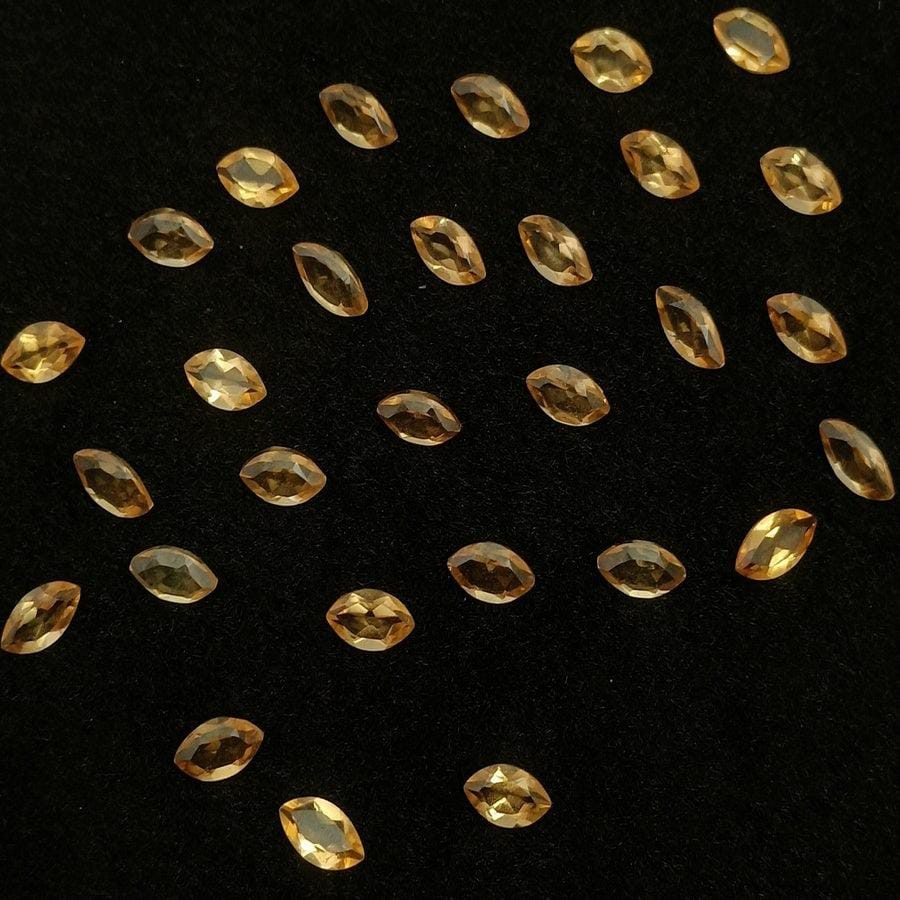 Natural Citrine Cut Marquise Shape Calibrated | Cut Gemstone Healing Crystal | Raw Gemstone for Jewelry making | Unique Gemstone Cut SB-72 - Silverhubjewels