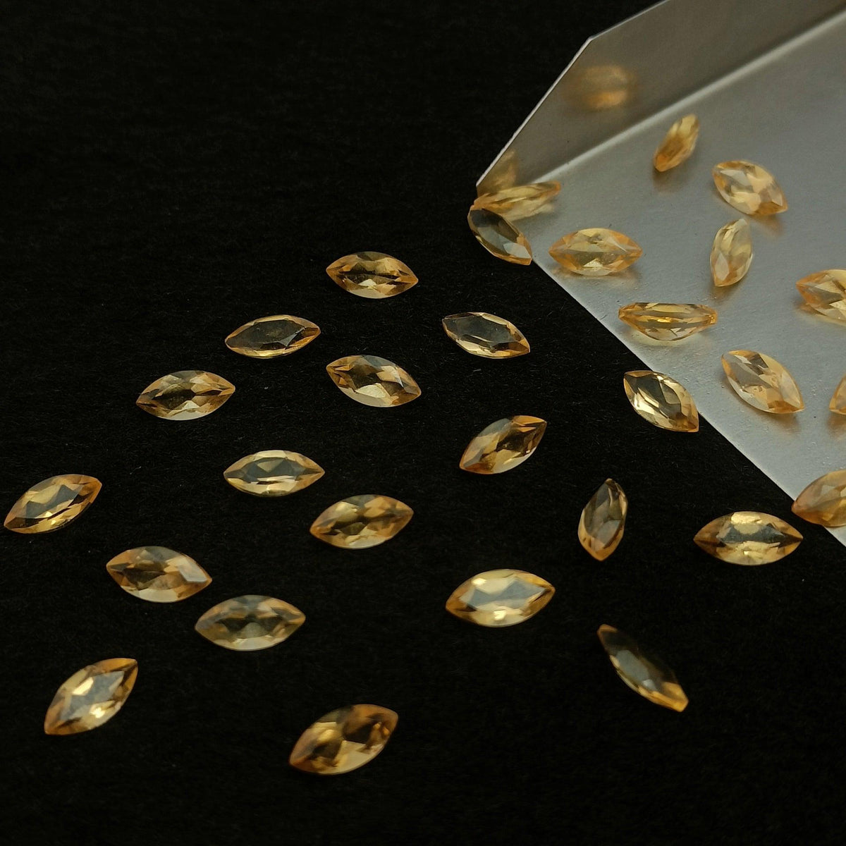 Natural Citrine Cut Marquise Shape Calibrated | Cut Gemstone Healing Crystal | Raw Gemstone for Jewelry making | Unique Gemstone Cut SB-72 - Silverhubjewels