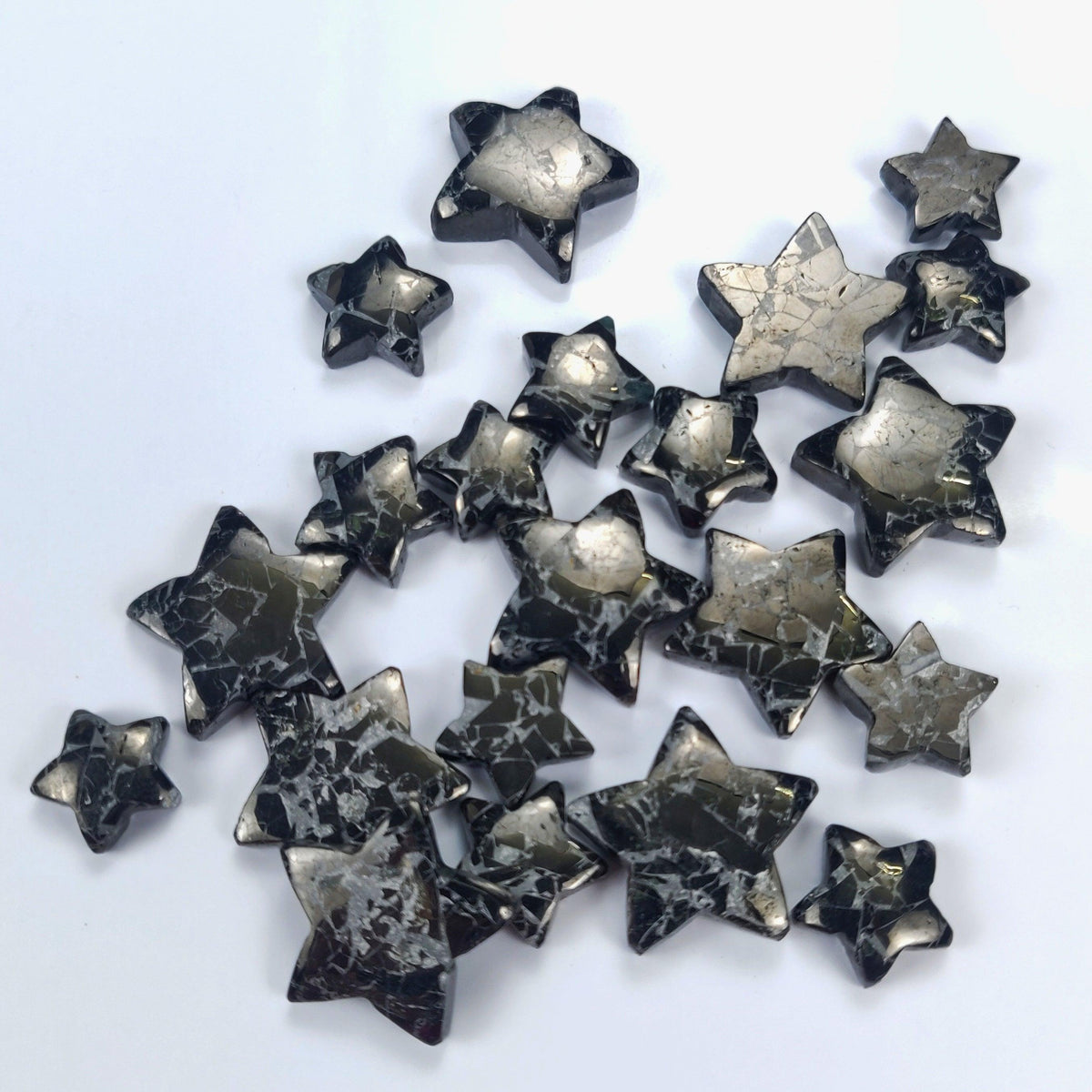 Natural Silver Shungite Star Carving | Gemstone Healing Crystal | Raw Gemstone for Jewelry making | Unique Gemstone Carvings - Silverhubjewels
