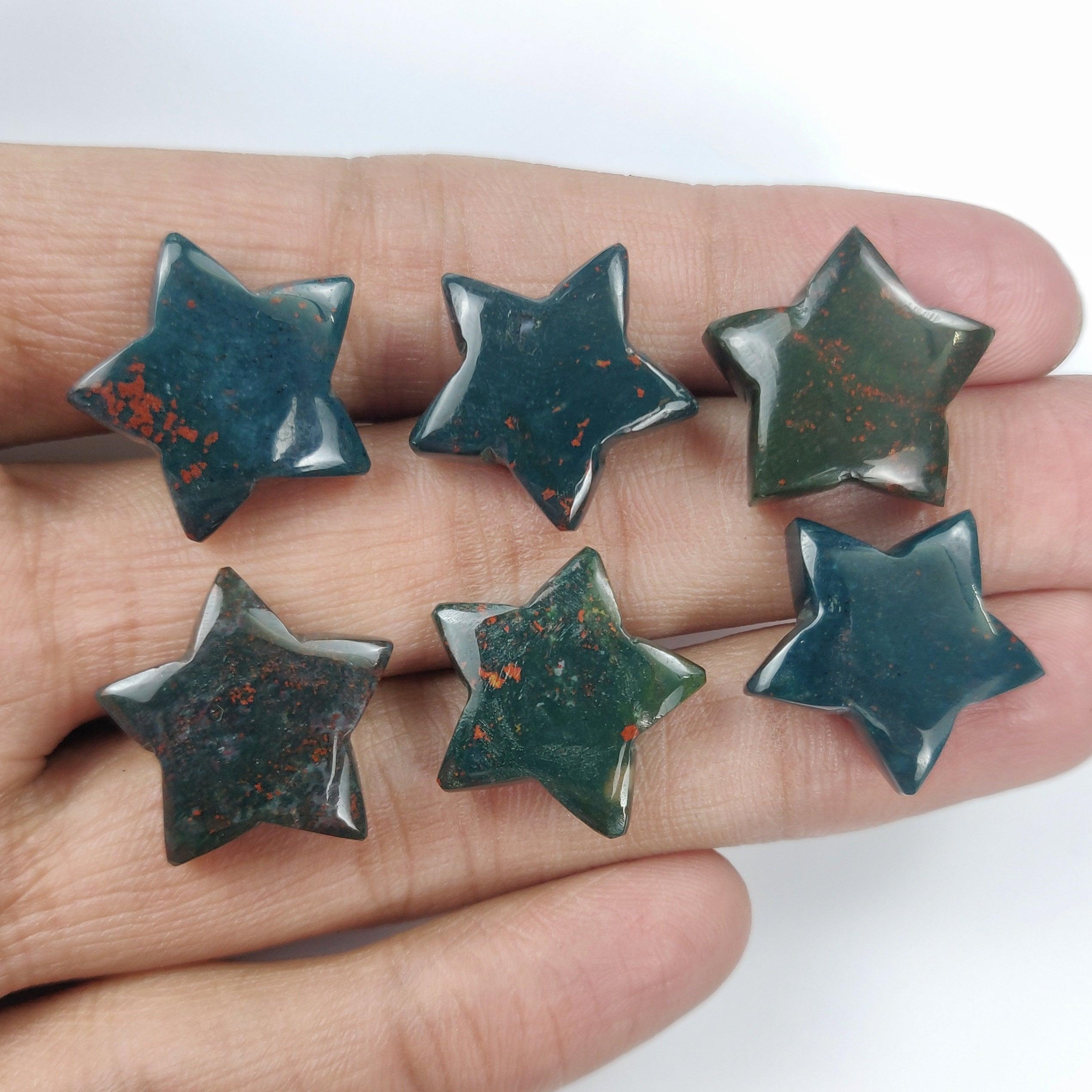 Natural Bloodstone Star Carving | Gemstone Healing Crystal | Raw Gemstone for Jewelry making | Unique Gemstone Carvings SB-54 - Silverhubjewels