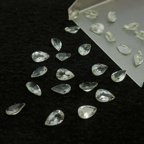 Natural Green Amethyst Cut Pear Shape Calibrated | Cut Gemstone Healing Crystal | Raw Gemstone for Jewelry making | Unique Gemstone Cut SB-94 - Silverhubjewels