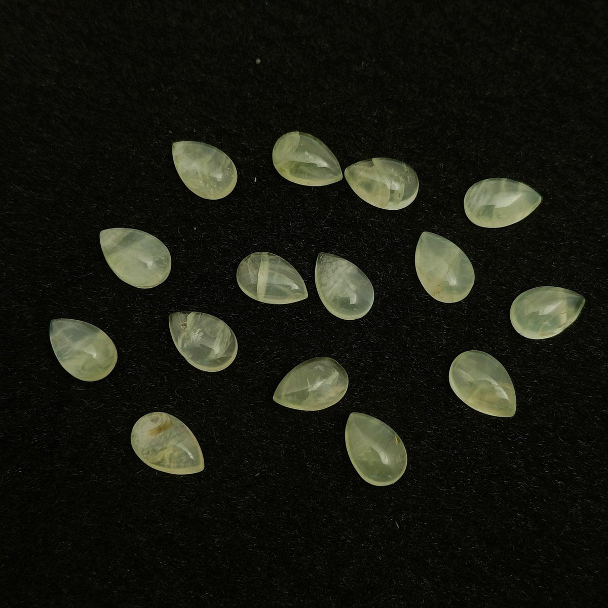 Natural Prehnite Pear Shape Calibrated | Cabochon Gemstone Healing Crystal | Raw Gemstone for Jewelry making | Unique Gemstone Cabochon - Silverhubjewels