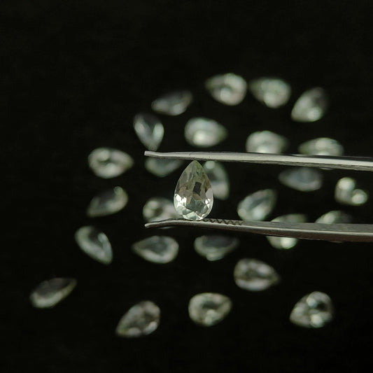 Natural Green Amethyst Cut Pear Shape Calibrated | Cut Gemstone Healing Crystal | Raw Gemstone for Jewelry making | Unique Gemstone Cut SB-94 - Silverhubjewels