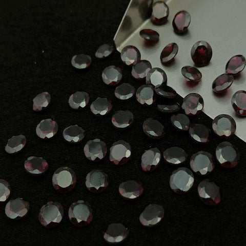 Natural Garnet Cut Round Shape Calibrated | Cut Gemstone Healing Crystal | Raw Gemstone for Jewelry making | Unique Gemstone Cut SB-88 - Silverhubjewels