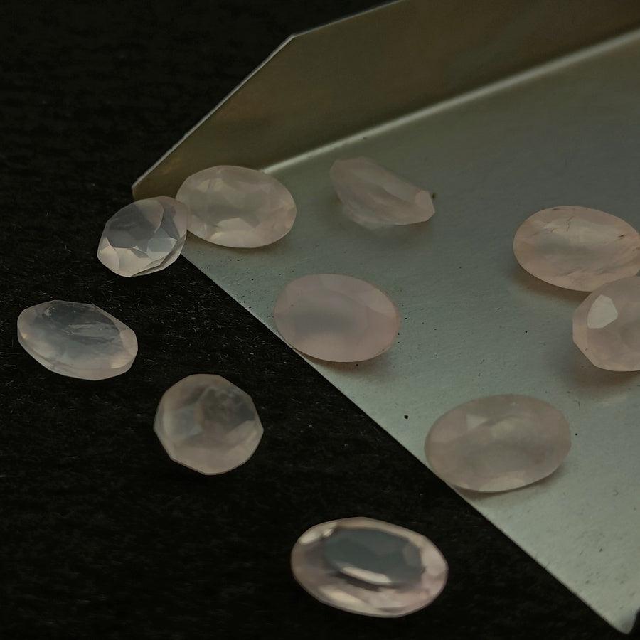 Natural Rose Quartz Cut Oval Shape Calibrated | Cut Gemstone Healing Crystal | Raw Gemstone for Jewelry making | Unique Gemstone Cut - Silverhubjewels