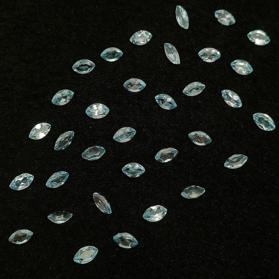 Natural Blue Topaz Cut Marquise Shape Calibrated | Cut Gemstone Healing Crystal | Raw Gemstone for Jewelry making | Unique Gemstone Cut SB-57 - Silverhubjewels