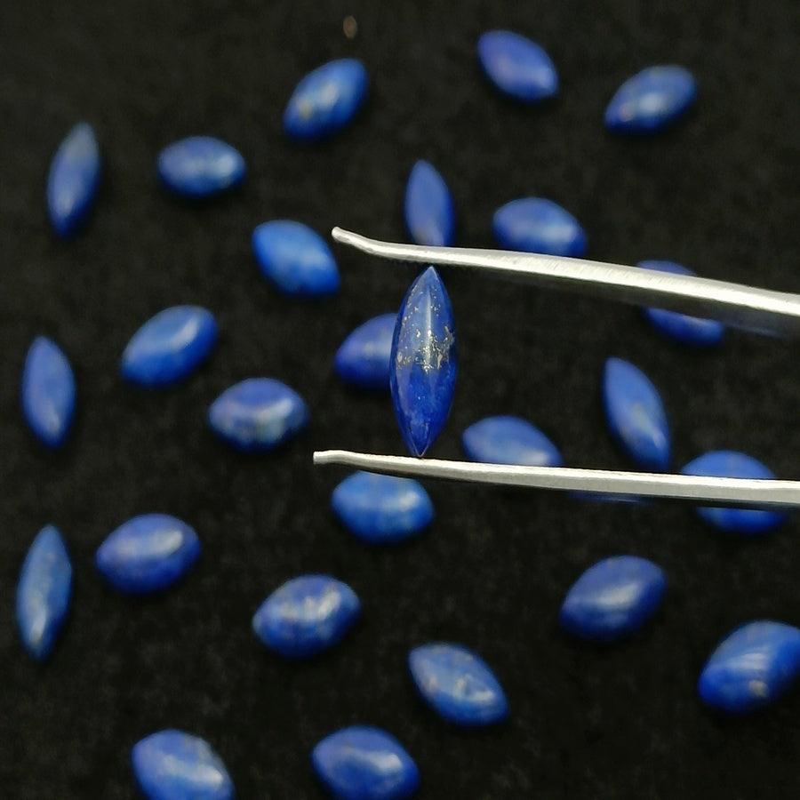 Natural Lapis Lazuli Marquise Shape Calibrated | Cabochon Gemstone Healing Crystal | Raw Gemstone for Jewelry making | Unique Gemstone Cabochon - Silverhubjewels