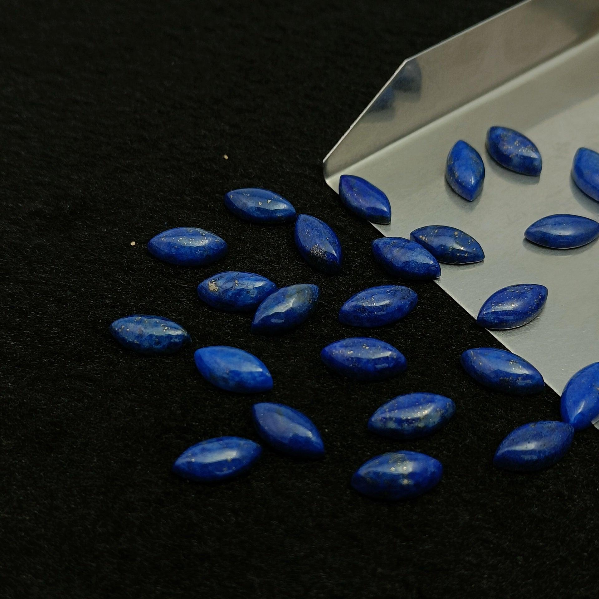 Natural Lapis Lazuli Marquise Shape Calibrated | Cabochon Gemstone Healing Crystal | Raw Gemstone for Jewelry making | Unique Gemstone Cabochon - Silverhubjewels