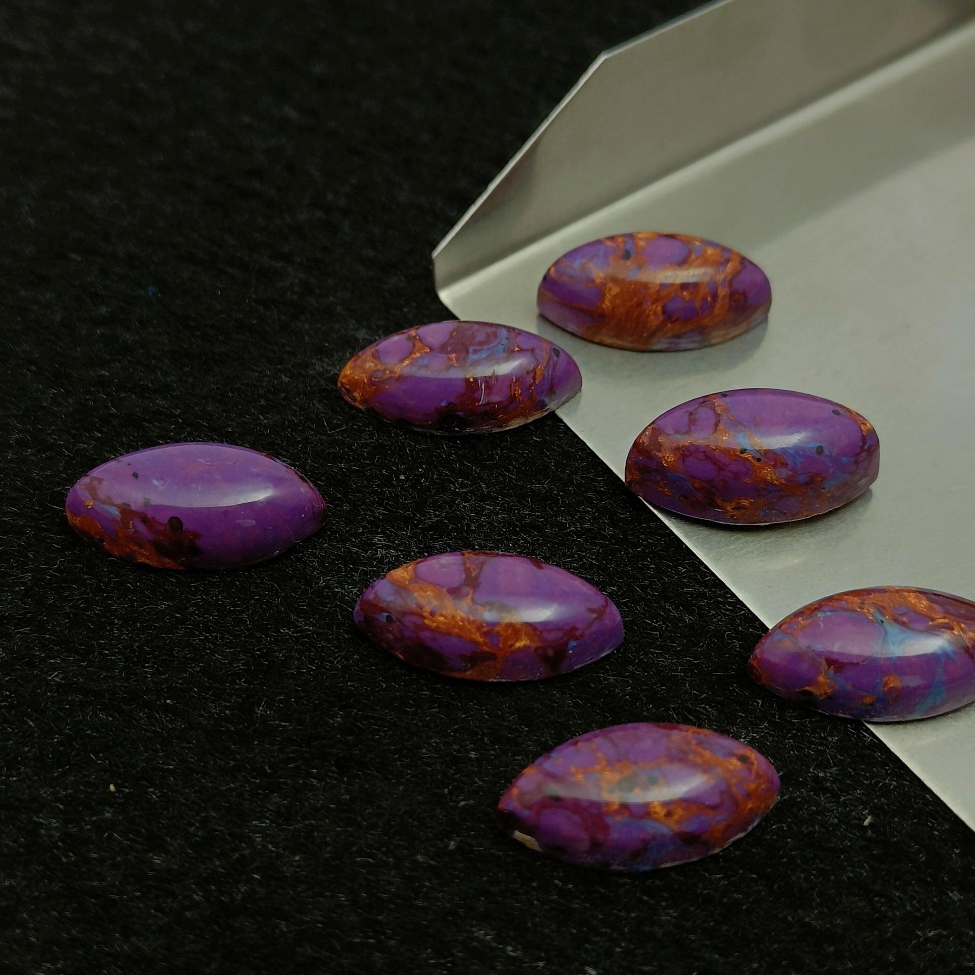 Natural Purple Copper Turquoise Marquise Shape Calibrated | Cabochon Gemstone Healing Crystal | Raw Gemstone for Jewelry making | Unique Gemstone Cabochon - Silverhubjewels