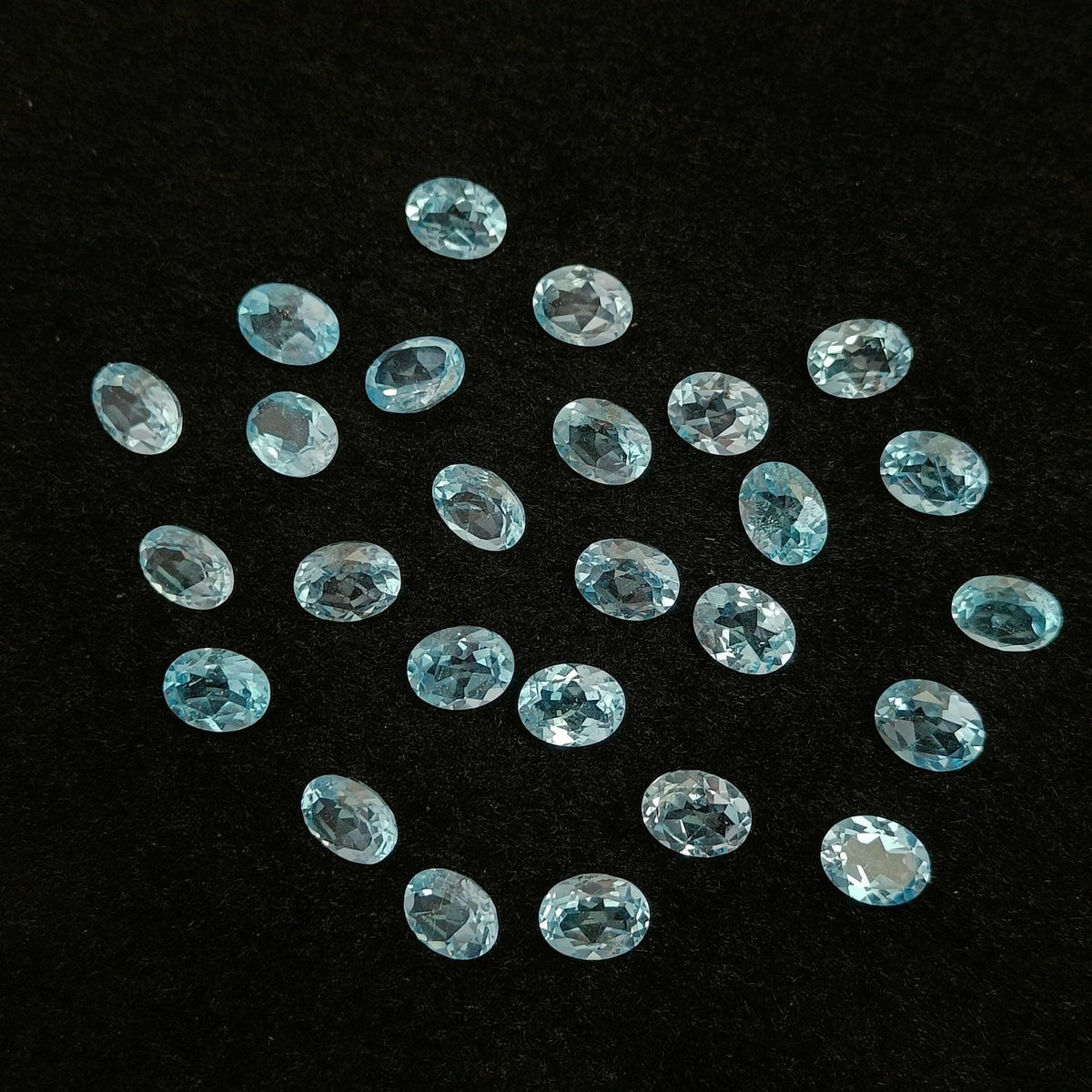 Natural Blue Topaz Cut Oval Shape Calibrated | Cut Gemstone Healing Crystal | Raw Gemstone for Jewelry making | Unique Gemstone Cut SB-58 - Silverhubjewels