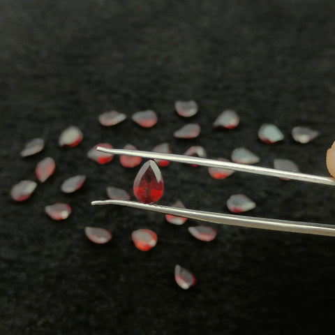 Natural Garnet Cut Pear Shape Calibrated | Cut Gemstone Healing Crystal | Raw Gemstone for Jewelry making | Unique Gemstone Cut SB-87 - Silverhubjewels