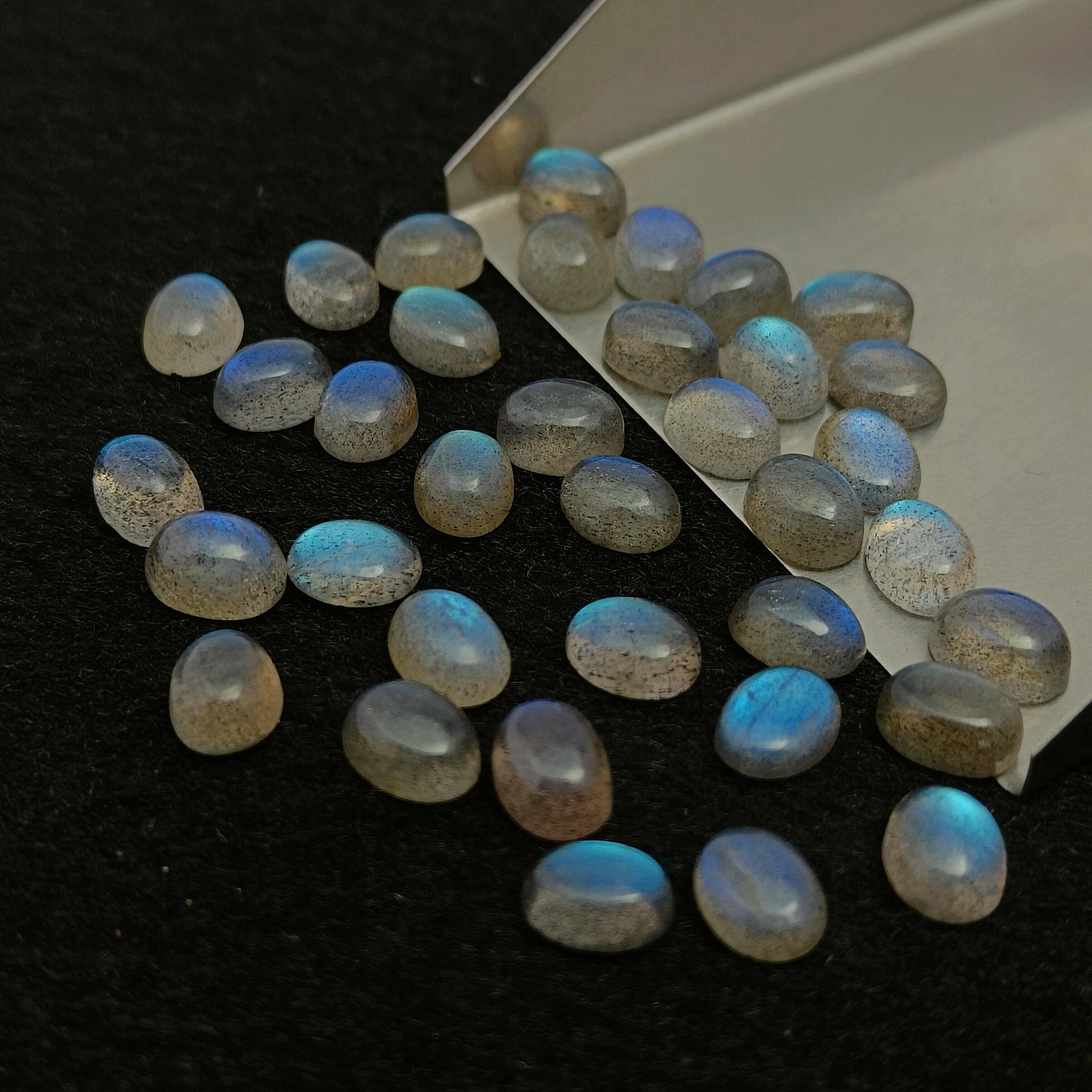 Natural Labradorite Oval Shape Calibrated | Cabochon Gemstone Healing Crystal | Raw Gemstone for Jewelry making | Unique Gemstone Cabochon - Silverhubjewels