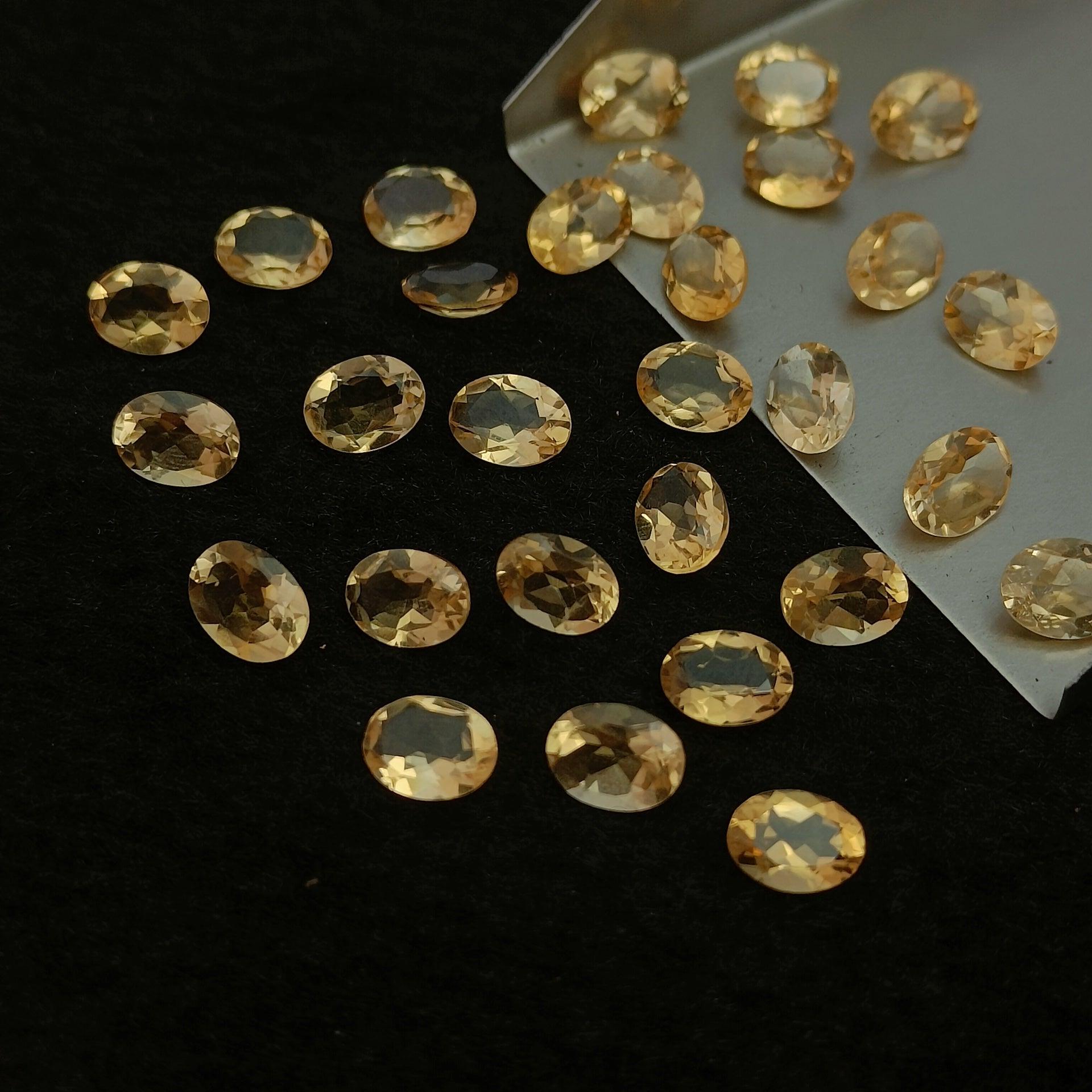 Natural Citrine Cut Oval Shape Calibrated | Cut Gemstone Healing Crystal | Raw Gemstone for Jewelry making | Unique Gemstone Cut SB-73 - Silverhubjewels