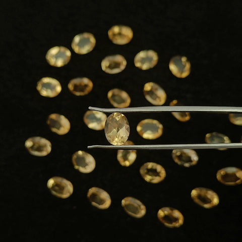 Natural Citrine Cut Oval Shape Calibrated | Cut Gemstone Healing Crystal | Raw Gemstone for Jewelry making | Unique Gemstone Cut SB-73 - Silverhubjewels
