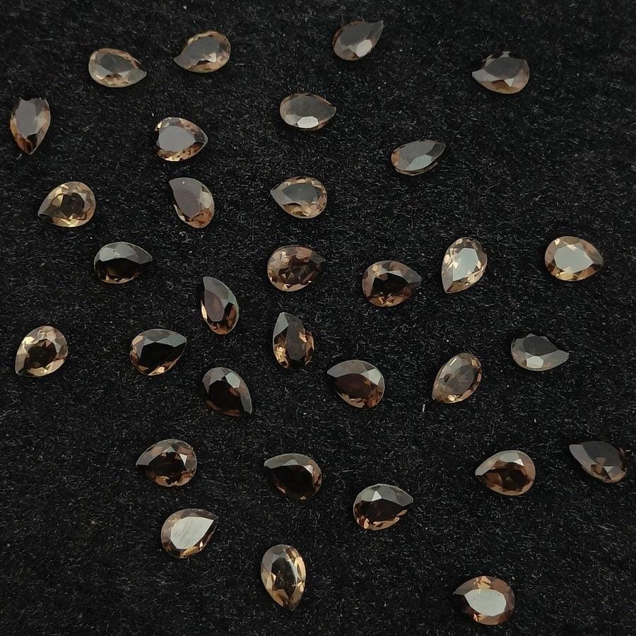 Natural Smoky Cut Pear Shape Calibrated | Cut Gemstone Healing Crystal | Raw Gemstone for Jewelry making | Unique Gemstone Cut - Silverhubjewels