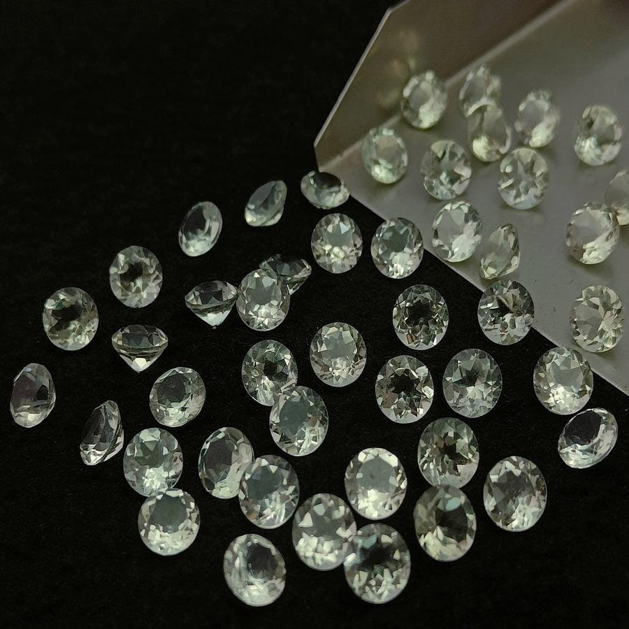Natural Green Amethyst Cut Round Shape Calibrated | Cut Gemstone Healing Crystal | Raw Gemstone for Jewelry making | Unique Gemstone Cut SB-95 - Silverhubjewels