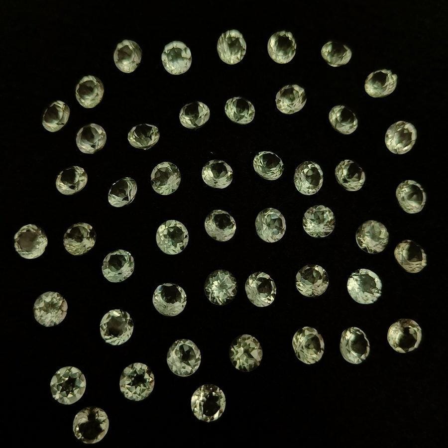 Natural Green Amethyst Cut Round Shape Calibrated | Cut Gemstone Healing Crystal | Raw Gemstone for Jewelry making | Unique Gemstone Cut SB-95 - Silverhubjewels