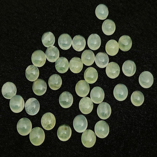 Natural Prehnite Round Shape Calibrated | Cabochon Gemstone Healing Crystal | Raw Gemstone for Jewelry making | Unique Gemstone Cabochon - Silverhubjewels