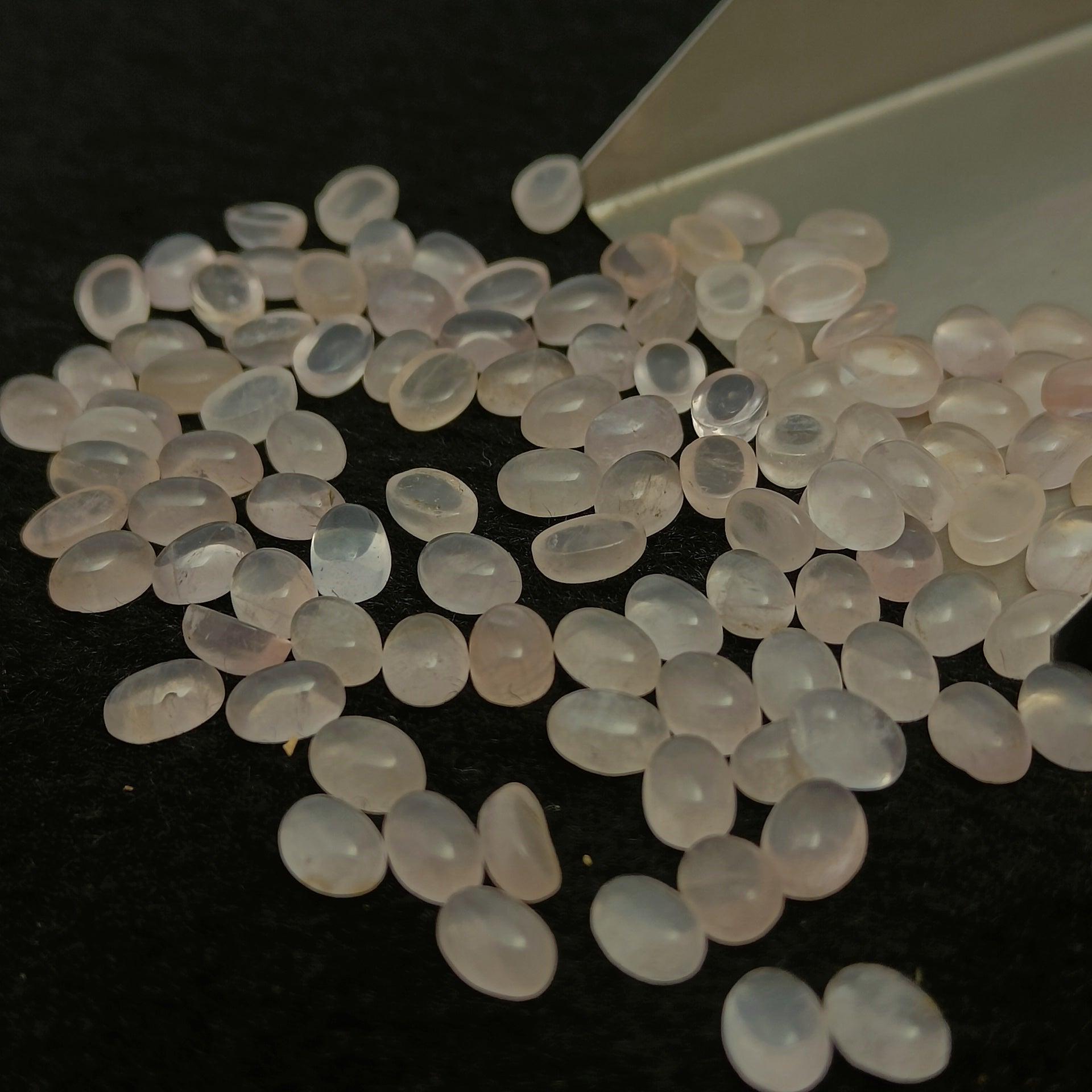 Natural Rose Quartz Oval Shape Calibrated | Cabochon Gemstone Healing Crystal | Raw Gemstone for Jewelry making | Unique Gemstone Cabochon - Silverhubjewels