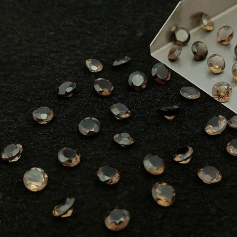 Natural Smoky Cut Round Shape Calibrated | Cut Gemstone Healing Crystal | Raw Gemstone for Jewelry making | Unique Gemstone Cut - Silverhubjewels