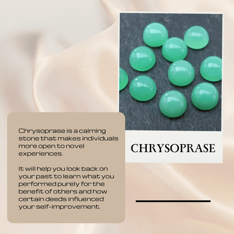 Chrysoprase Natural Stone Beads | Gemstone Healing Crystal | Raw Gemstone for Jewelry making | Unique Stone Beads Gemstone SB-06 - Silverhubjewels