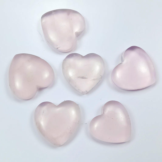 Natural Rose Quartz Heart Shape Carving | Gemstone Healing Crystal | Raw Gemstone for Jewelry making | Unique Gemstone Carvings - Silverhubjewels