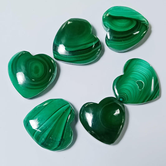 Natural Malachite Heart Shape Carving | Gemstone Healing Crystal | Raw Gemstone for Jewelry making | Unique Gemstone Carvings - Silverhubjewels