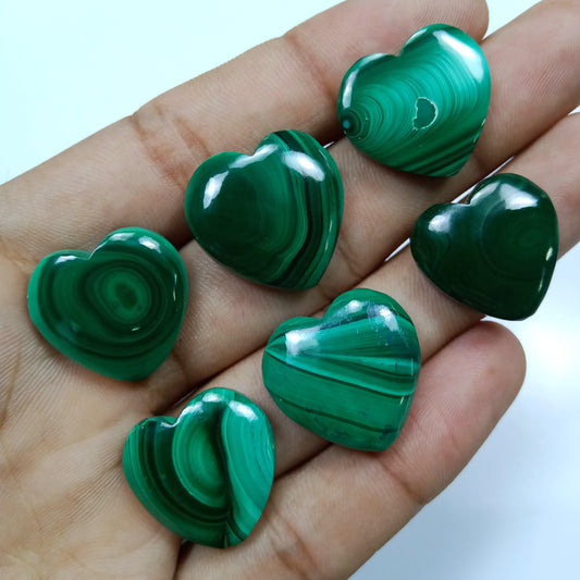 Natural Malachite Heart Shape Carving | Gemstone Healing Crystal | Raw Gemstone for Jewelry making | Unique Gemstone Carvings - Silverhubjewels